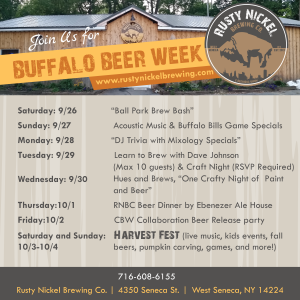 NEW YORK ~ Buffalo Design Beer STICKER RUSTY NICKEL Brewing Co ~ West Seneca 