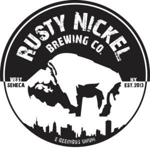 RUSTY NICKEL Brewing Co ~ West Seneca Beer STICKER NEW YORK ~ Buffalo Design 
