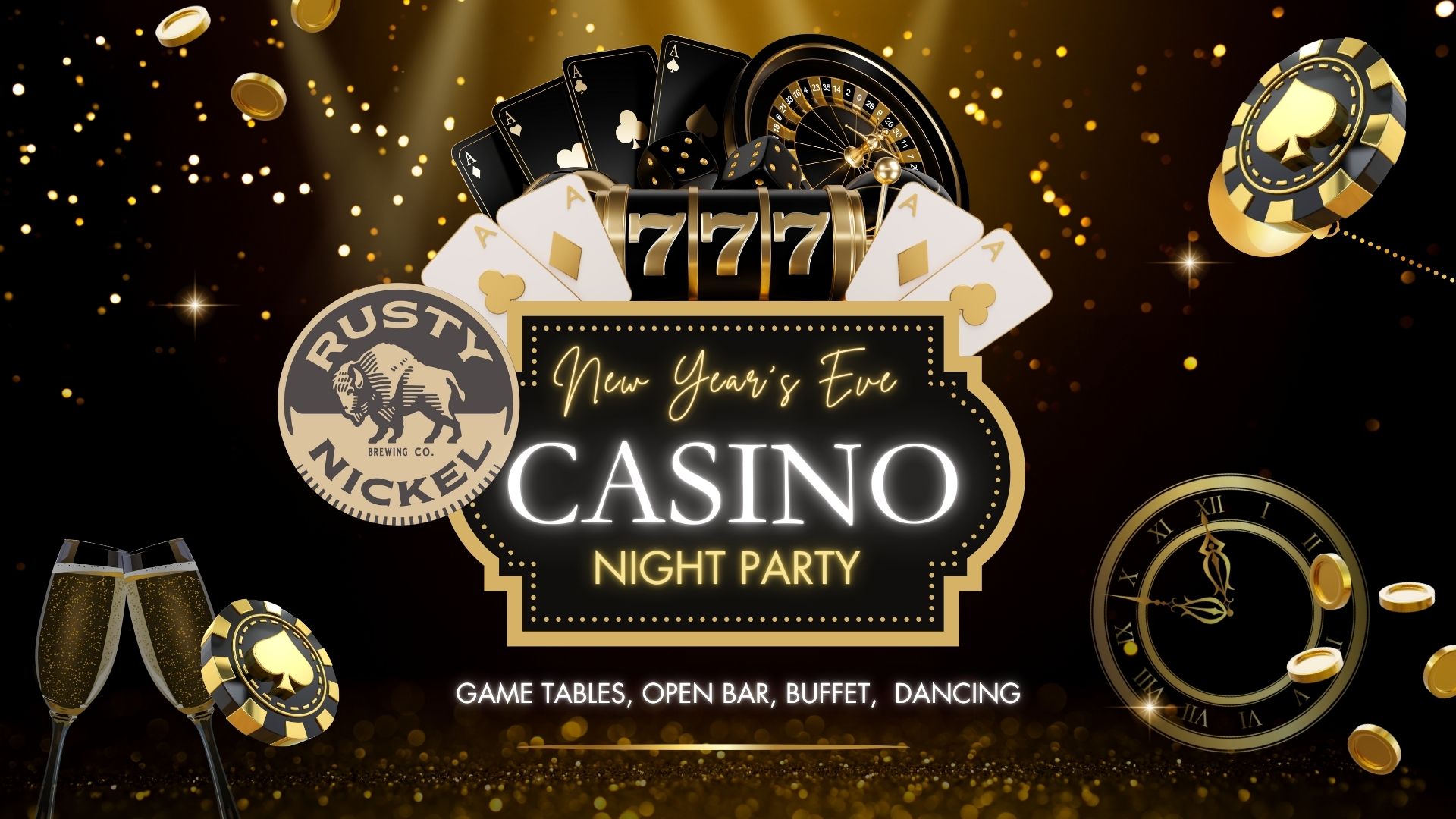 Black and Gold Casino Night Party Luxury Facebook Post