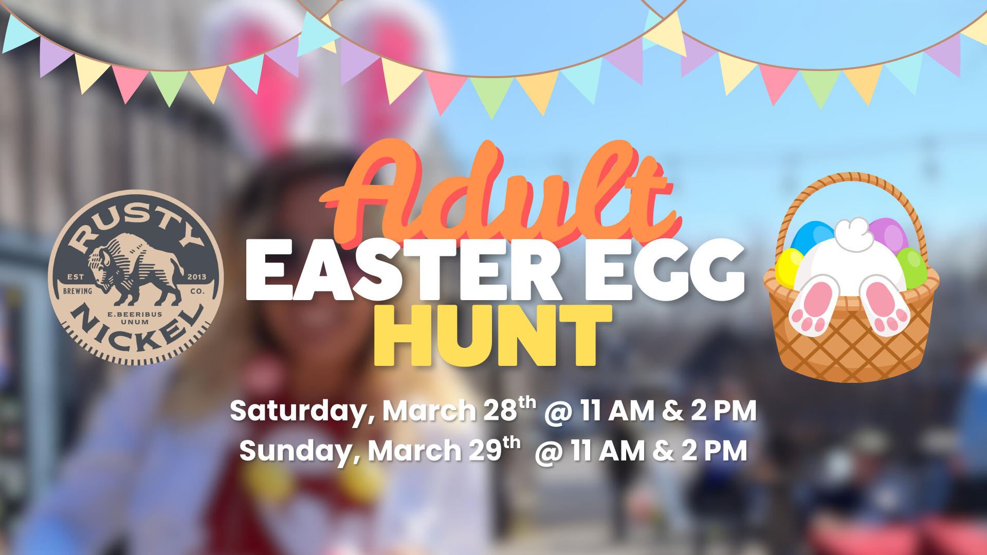 Adult egg hunt event announcement