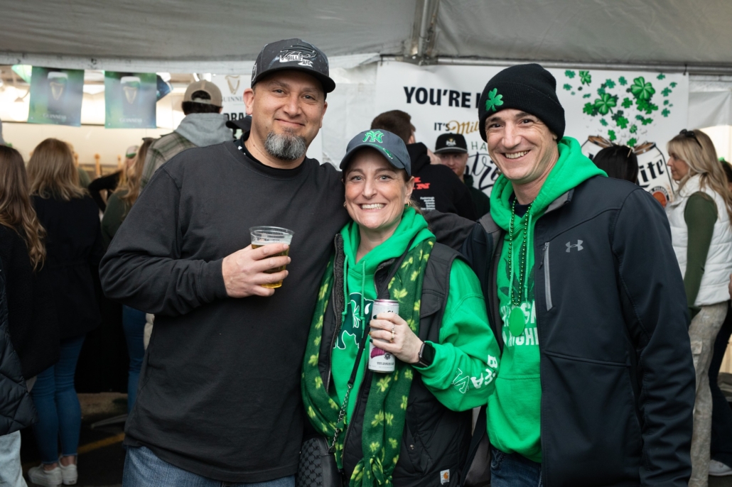 People celebrating St. Patrick's Day.