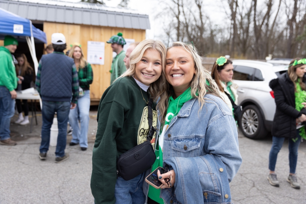 Two friends celebrating St. Patrick's Day.